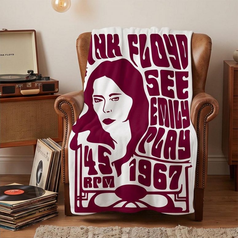 Pink Floyd Velveteen Plush Blanket - See Emily Play 1967 Pink Floyd Velveteen Plush Blanket - See Emily Play 1967