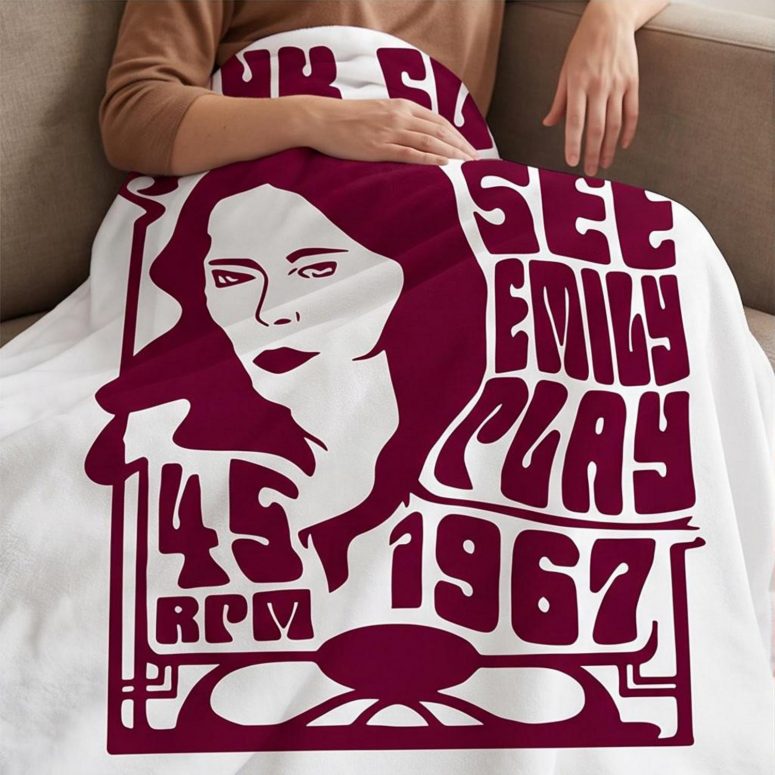 Pink Floyd Velveteen Plush Blanket - See Emily Play 1967 Pink Floyd Velveteen Plush Blanket - See Emily Play 1967