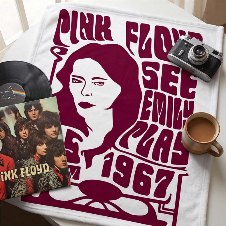 Pink Floyd Velveteen Plush Blanket - See Emily Play 1967 Pink Floyd Velveteen Plush Blanket - See Emily Play 1967