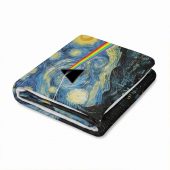 Pink Floyd Velveteen Plush Blanket - Starry Night Dark Side Of The Moon Van Gogh