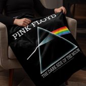 Pink Floyd Velveteen Plush Blanket - The Dark Side Of The Moon Album Prism