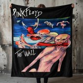 Pink Floyd Velveteen Plush Blanket - The Wall 1979 Skeptical Vintage