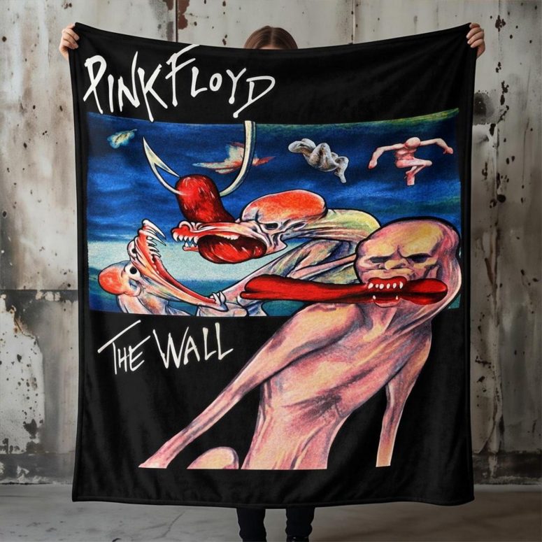 Pink Floyd Velveteen Plush Blanket - The Wall 1979 Skeptical Vintage