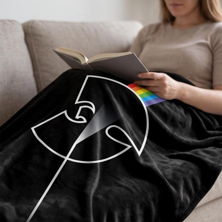 Pink Floyd Velveteen Plush Blanket - The Wu Tang Clan Dark Side Of The Moon