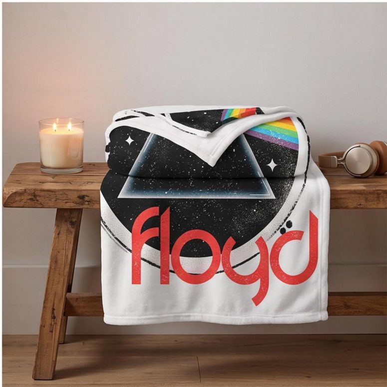 Pink Floyd Velveteen Plush Blanket - Vintage Dark Side Of The Moon Circle Focus