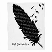 Pink Floyd Velveteen Plush Blanket - Wish You Were Here Lyrics Black Feather