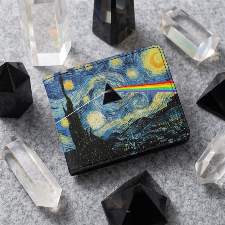 Pink Floyd Wallet - Starry Night Dark Side Of The Moon Van Gogh Pink Floyd Wallet - Starry Night Dark Side Of The Moon Van Gogh