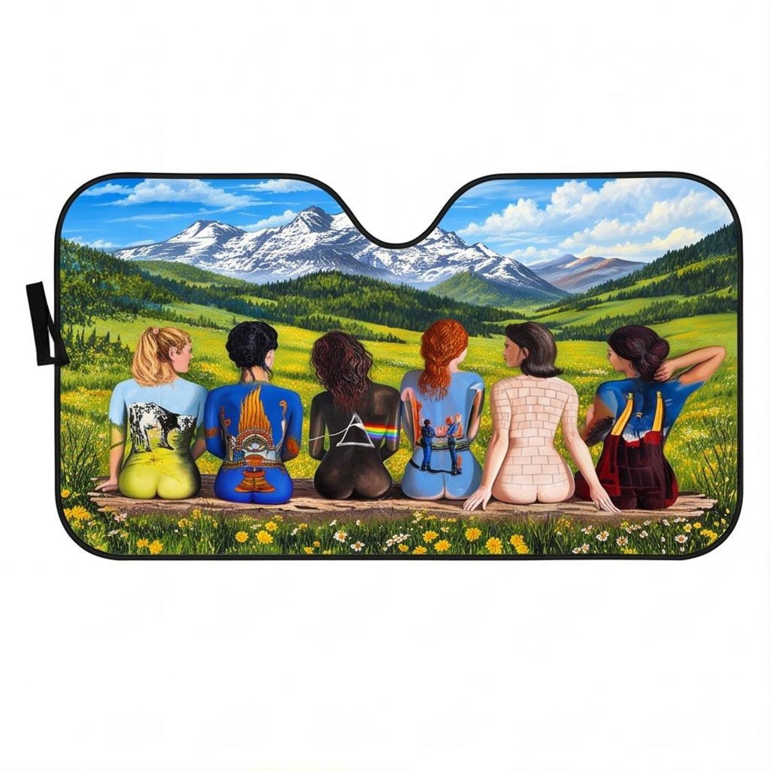 Pink Floyd Auto Sun Shade - Back Art in the Valley Pink Floyd Auto Sun Shade - Back Art in the Valley