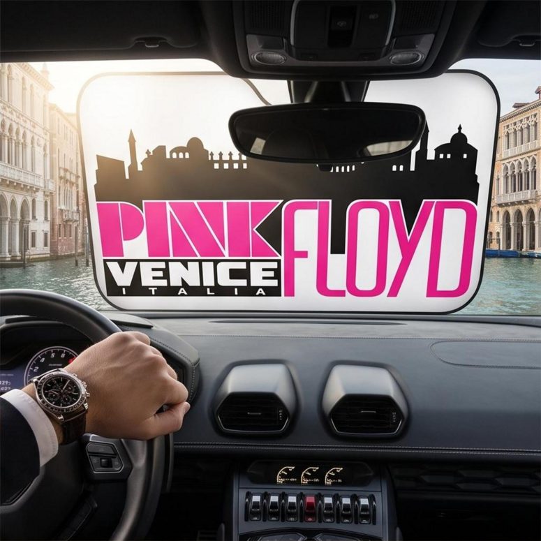 Pink Floyd Auto Sun Shade - Venice Italia 1965 Vintage Pink Floyd Auto Sun Shade - Venice Italia 1965 Vintage