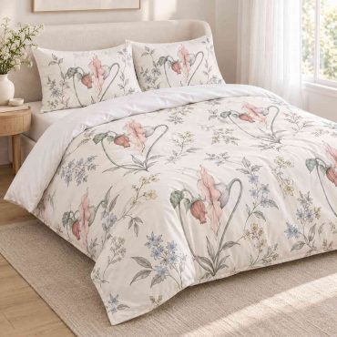 Pink Floyd Bedding Set - The Fecking Flower Botanical Pattern Ultimate Relaxation