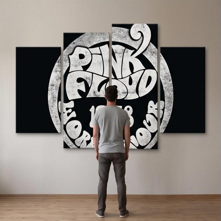 Pink Floyd Canvas - 1968 World Tour Rock Circle Pink Floyd Canvas - 1968 World Tour Rock Circle