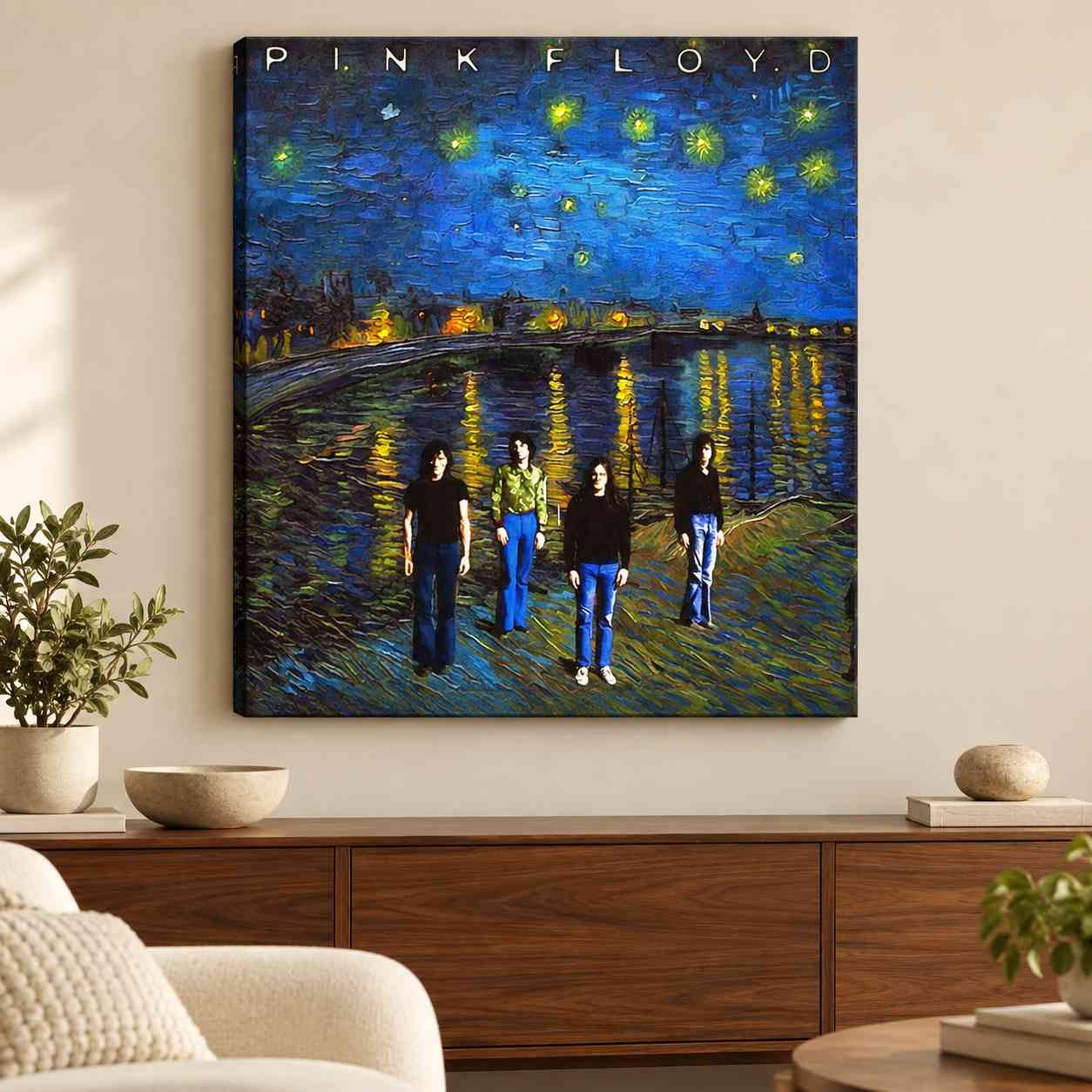 Pink Floyd Canvas - Oil Paint Effect The Starry Night Pink Floyd Canvas - Oil Paint Effect The Starry Night
