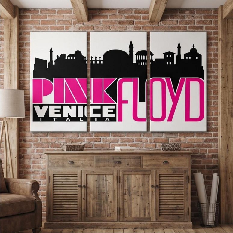 Pink Floyd Canvas - Venice Italia 1965 Vintage Pink Floyd Canvas - Venice Italia 1965 Vintage
