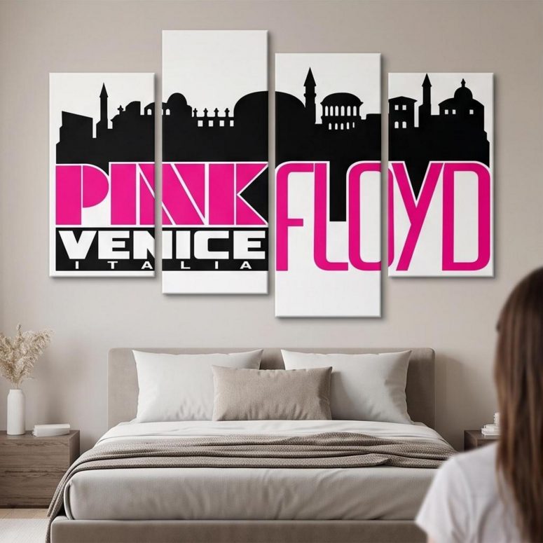Pink Floyd Canvas - Venice Italia 1965 Vintage Pink Floyd Canvas - Venice Italia 1965 Vintage
