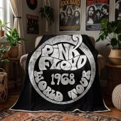 Pink Floyd Fleece Blanket - 1968 World Tour Rock Circle