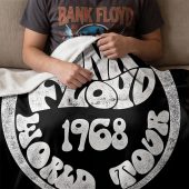 Pink Floyd Fleece Blanket - 1968 World Tour Rock Circle