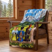 Pink Floyd Fleece Blanket - Back Art in the Valley Pink Floyd Fleece Blanket - Back Art in the Valley