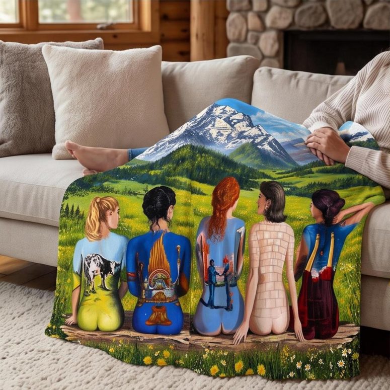 Pink Floyd Fleece Blanket - Back Art in the Valley Pink Floyd Fleece Blanket - Back Art in the Valley