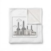 Pink Floyd Fleece Blanket - Flying Pig Over Battersea Power Station Minimalism