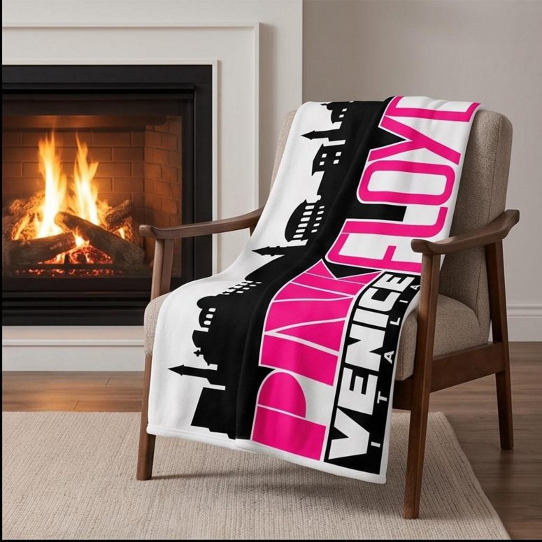 Pink Floyd Fleece Blanket - Venice Italia 1965 Vintage Pink Floyd Fleece Blanket - Venice Italia 1965 Vintage