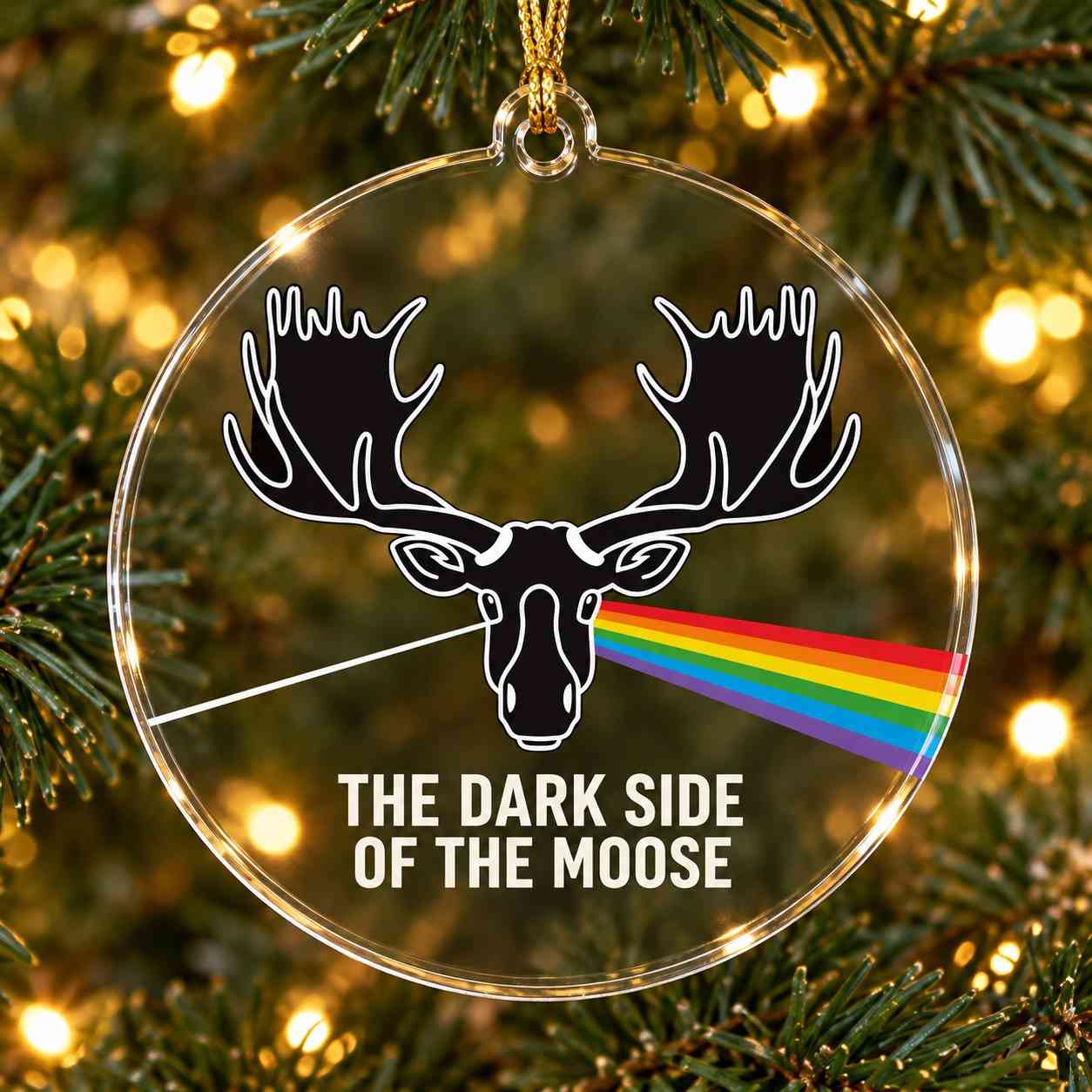 Pink Floyd Glass Acrylic Ornament - Dark Side Of The Moose Pink Floyd Glass Acrylic Ornament - Dark Side Of The Moose