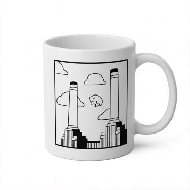 Pink Floyd Mug - Flying Pig Over Battersea Power Station Minimalism
