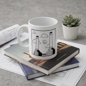 Pink Floyd Mug - Flying Pig Over Battersea Power Station Minimalism
