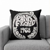 Pink Floyd Pillow Cover - 1968 World Tour Rock Circle