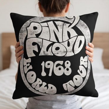 Pink Floyd Pillow Cover - 1968 World Tour Rock Circle