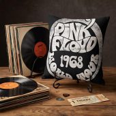 Pink Floyd Pillow Cover - 1968 World Tour Rock Circle