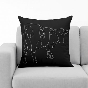 Pink Floyd Pillow Cover - Atom Heart Mother Cow Line Art