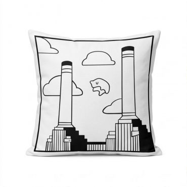 Pink Floyd Pillow Cover - Flying Pig Over Battersea Power Station Minimalism Pink Floyd Pillow Cover - Flying Pig Over Battersea Power Station Minimalism