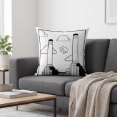 Pink Floyd Pillow Cover - Flying Pig Over Battersea Power Station Minimalism