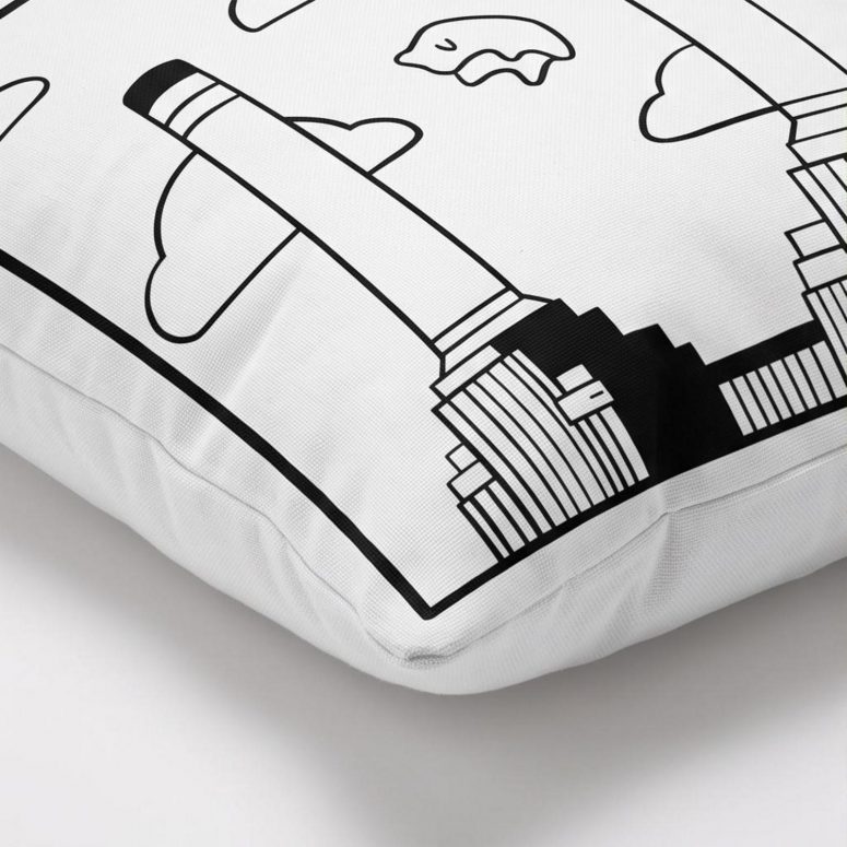 Pink Floyd Pillow Cover - Flying Pig Over Battersea Power Station Minimalism