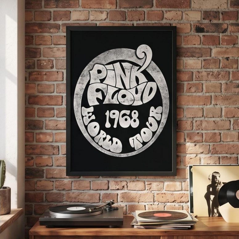 Pink Floyd Poster - 1968 World Tour Rock Circle Pink Floyd Poster - 1968 World Tour Rock Circle