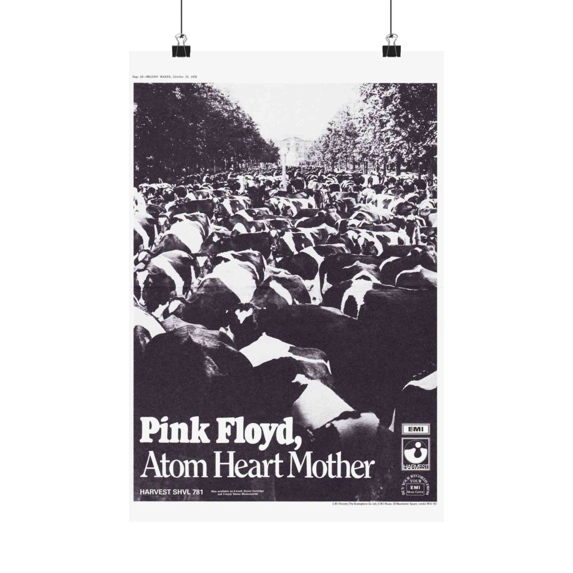 Pink Floyd Poster - Atom Heart Mother Wire Cow 1970 Pink Floyd Poster - Atom Heart Mother Wire Cow 1970