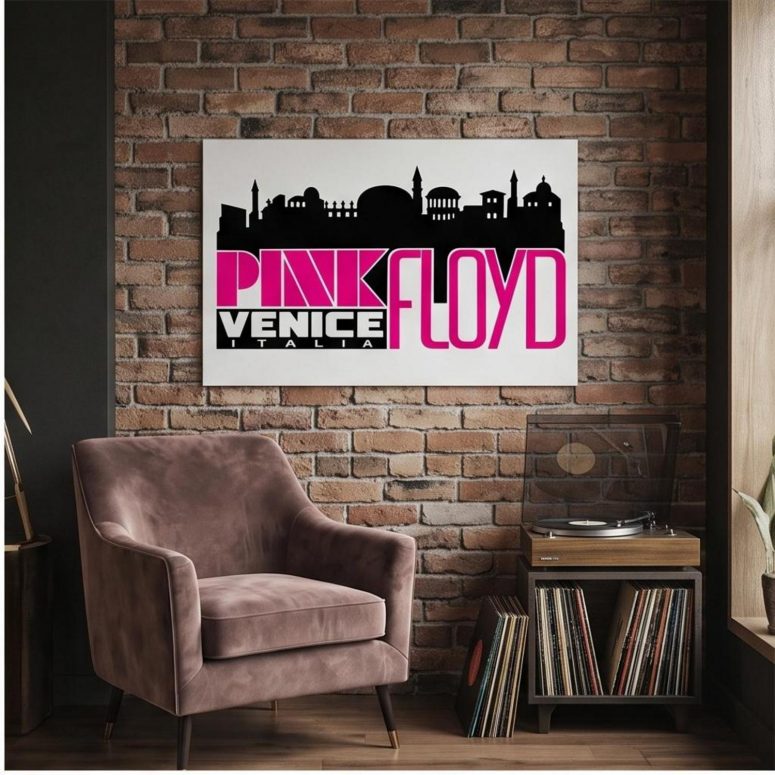 Pink Floyd Poster - Venice Italia 1965 Vintage Pink Floyd Poster - Venice Italia 1965 Vintage