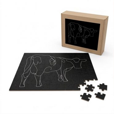 Pink Floyd Puzzle - Atom Heart Mother Cow Line Art Pink Floyd Puzzle - Atom Heart Mother Cow Line Art