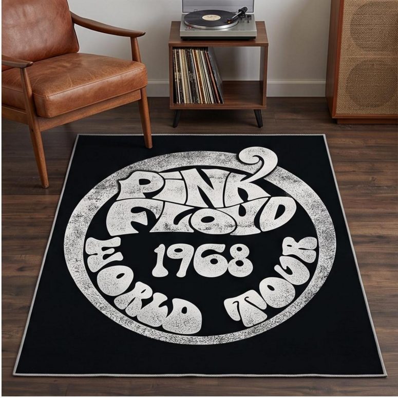 Pink Floyd Rug - 1968 World Tour Rock Circle