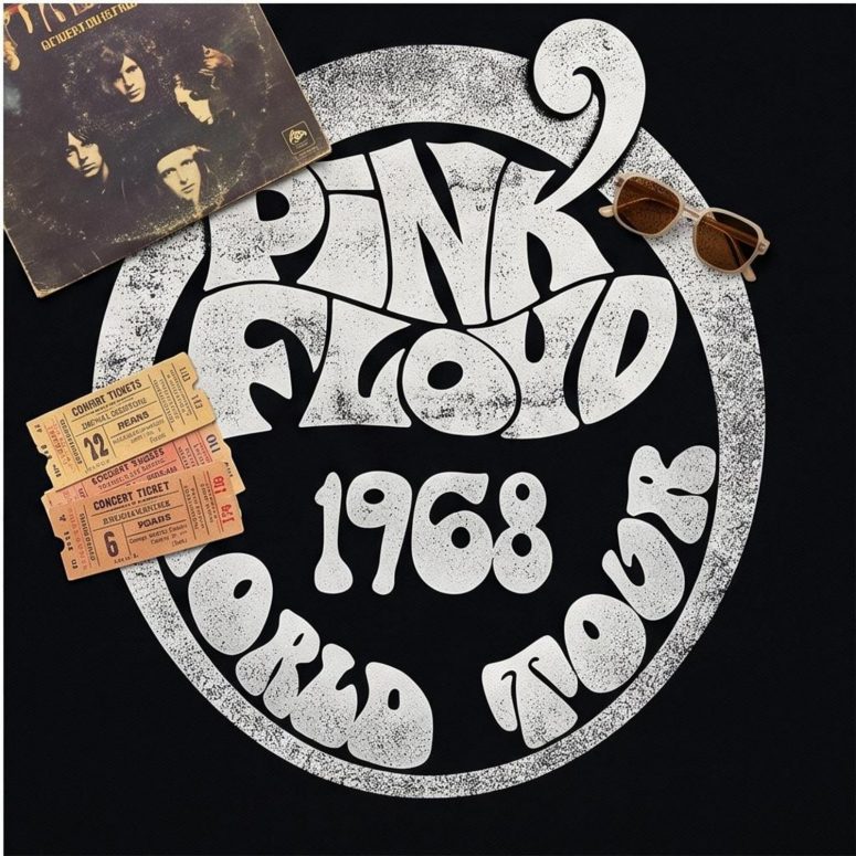 Pink Floyd Rug - 1968 World Tour Rock Circle