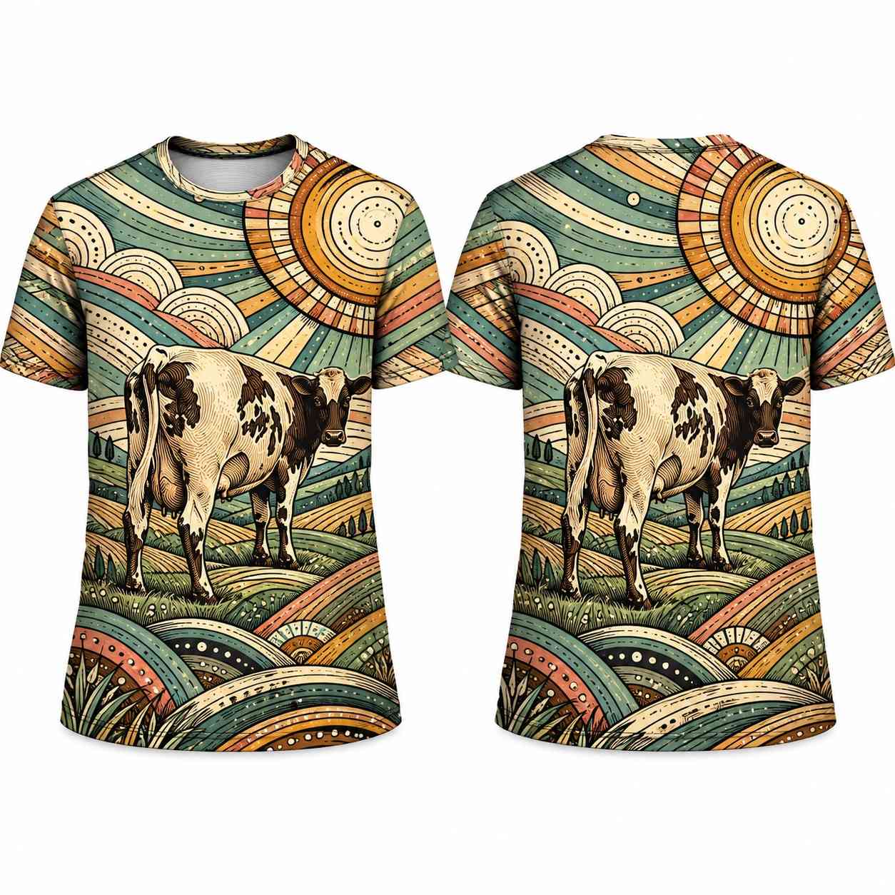 Pink Floyd Shirt - Atom Heart Mother Cow Sun A Touch of Style Pink Floyd Shirt - Atom Heart Mother Cow Sun A Touch of Style