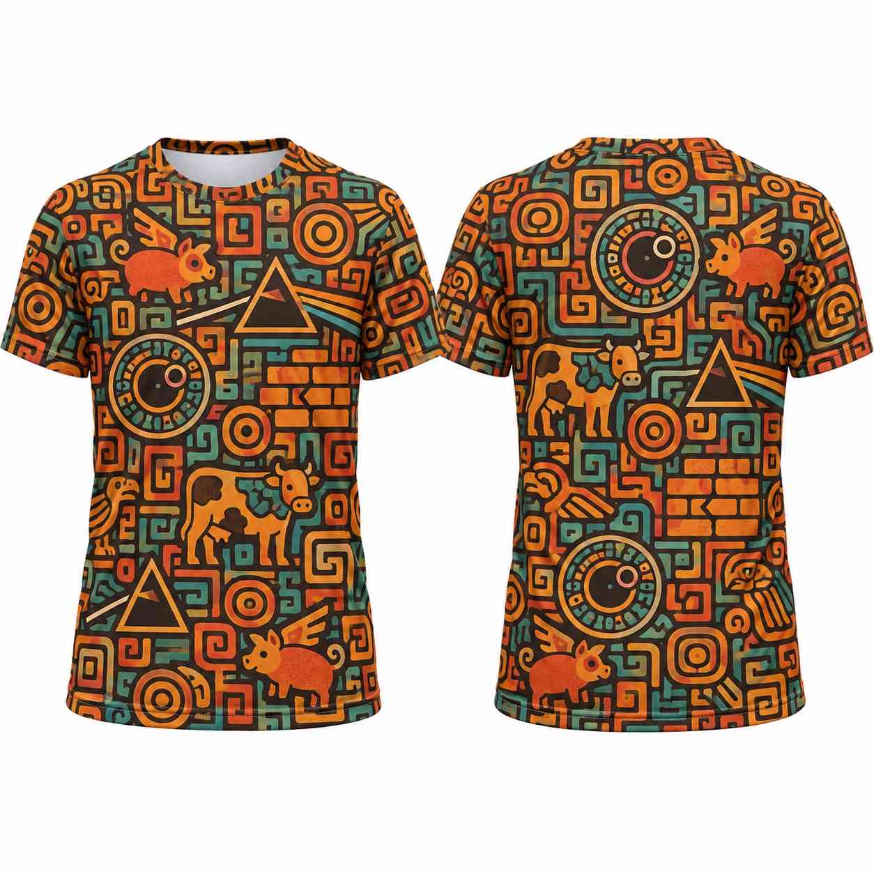 Pink Floyd Shirt - Dark Side Of The Moon Animals Atom Heart Mother Ancient Patterns Pink Floyd Shirt - Dark Side Of The Moon Animals Atom Heart Mother Ancient Patterns