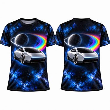 Pink Floyd Shirt - Flying Car Tesla Roadster SpaceX Dark Side Of The Moon
