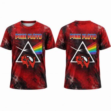 Pink Floyd Shirt - Retro Dark Side of the Moon Pig Animals Red