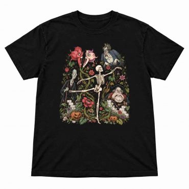 Pink Floyd Shirt - Skeleton Dancing In The Forest of The Wall Halloween