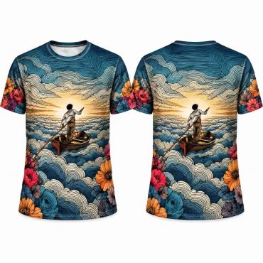 Pink Floyd Shirt - The Endless River Blue Petrol Field Of Flowers