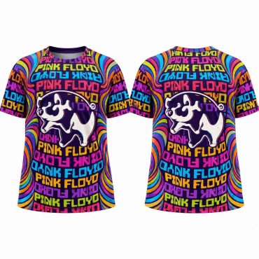 Pink Floyd Shirt - Typography Flying Pig Animals Illusion