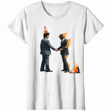 Pink Floyd Shirt - Wish You Were Here Burning Man Wearing Traffic Cones