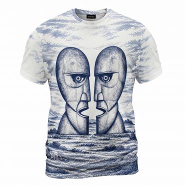 Pink Floyd Shirt - The Division Bell White Navy Engraving Illustration