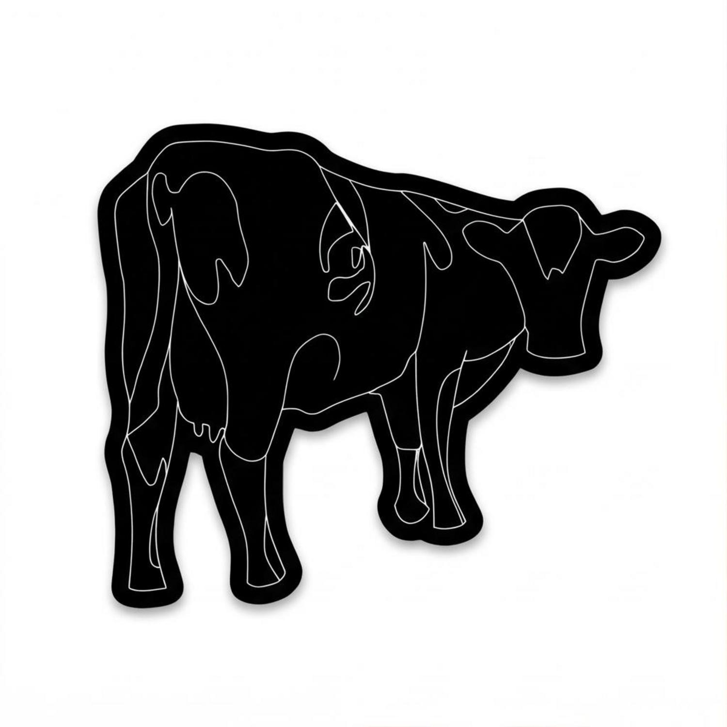 Pink Floyd Sticker - Atom Heart Mother Cow Line Art Pink Floyd Sticker - Atom Heart Mother Cow Line Art